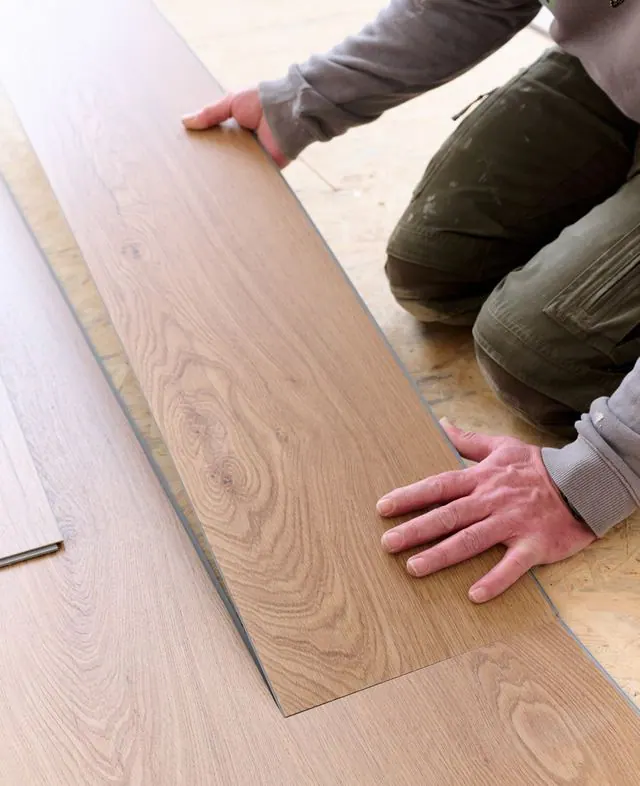 Laying a plank with offset joints
