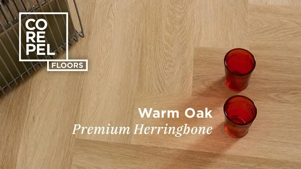 COREPEL Warm Oak – Premium Herringbone · Fischgrät